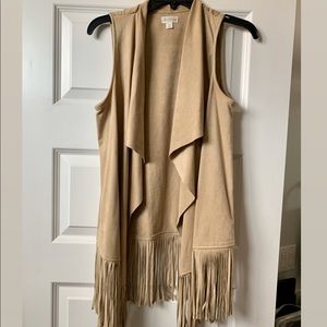 Fringe suede shawl